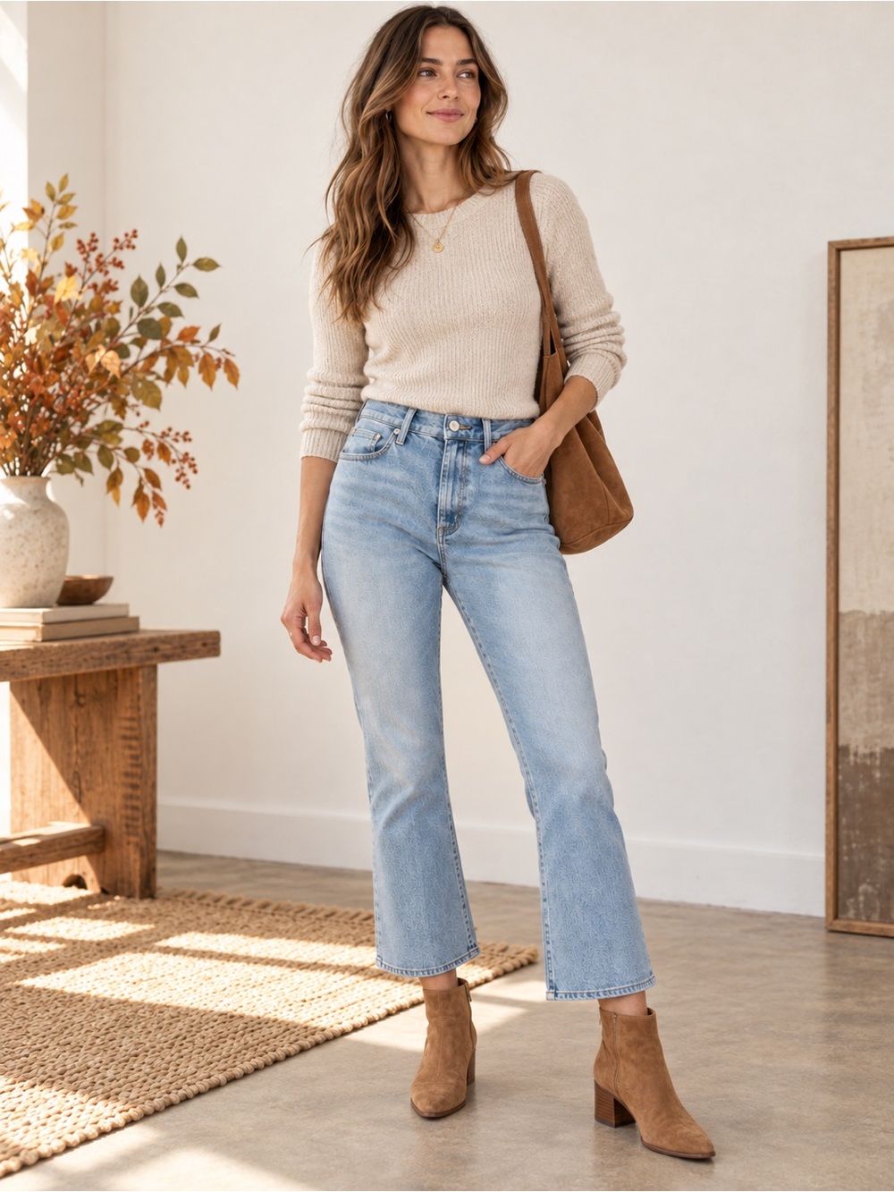 PAIGE Colette Crop Flare Jeans 27 Folklore Light Wash High Rise Stretch